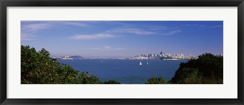 Framed Sea with the Bay Bridge and Alcatraz Island in the background, San Francisco, Marin County, California, USA Print