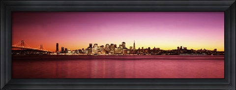 Framed Buildings at the waterfront, Bay Bridge, San Francisco Bay, San Francisco, California Print