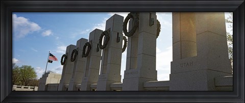 Framed Colonnade in a war memorial, National World War II Memorial, Washington DC, USA Print