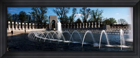Framed Fountains at a war memorial, National World War II Memorial, Washington DC, USA Print