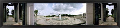 Framed 360 degree view of a war memorial, National World War II Memorial, Washington DC, USA Print