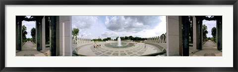 Framed 360 degree view of a war memorial, National World War II Memorial, Washington DC, USA Print