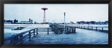 Framed City in winter, Coney Island, Brooklyn, New York City, New York State, USA Print