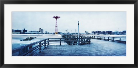 Framed City in winter, Coney Island, Brooklyn, New York City, New York State, USA Print