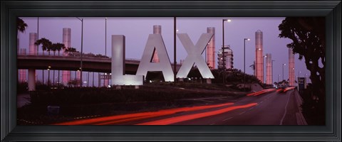 Framed Airport at dusk, Los Angeles International Airport, Los Angeles, Los Angeles County, California, USA Print