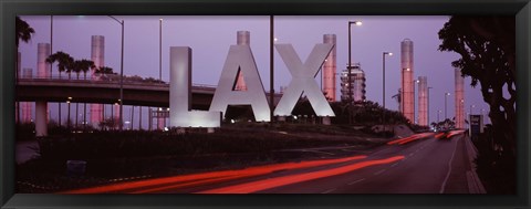 Framed Airport at dusk, Los Angeles International Airport, Los Angeles, Los Angeles County, California, USA Print