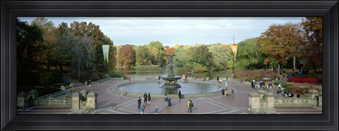 Framed Tourists in a park, Bethesda Fountain, Central Park, Manhattan, New York City, New York State, USA Print