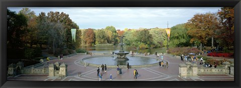 Framed Tourists in a park, Bethesda Fountain, Central Park, Manhattan, New York City, New York State, USA Print