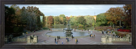 Framed Tourists in a park, Bethesda Fountain, Central Park, Manhattan, New York City, New York State, USA Print
