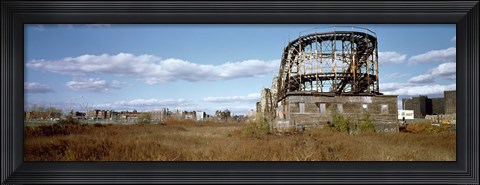 Framed Abandoned rollercoaster in an amusement park, Coney Island, Brooklyn, New York City, New York State, USA Print