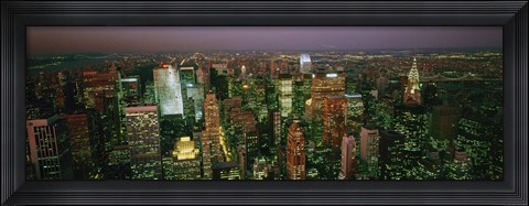 Framed Skyscrapers at night, New York City, New York State, USA Print