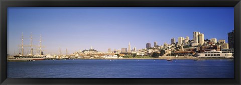 Framed Sea with a city in the background, San Francisco, California Print