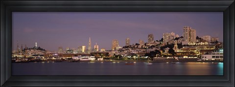 Framed Coit Tower at dusk, Ghirardelli Square, San Francisco, California Print