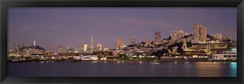 Framed Coit Tower at dusk, Ghirardelli Square, San Francisco, California Print