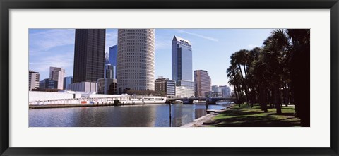 Framed Buildings viewed from the riverside, Hillsborough River, University Of Tampa, Tampa, Hillsborough County, Florida, USA Print