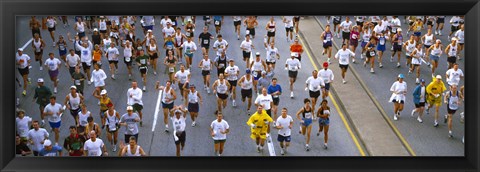 Framed People running in a marathon, Chicago Marathon, Chicago, Illinois, USA Print