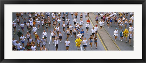 Framed People running in a marathon, Chicago Marathon, Chicago, Illinois, USA Print