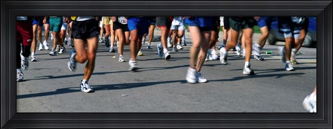 Framed Low section view of people running in a marathon, Chicago Marathon, Chicago, Illinois Print