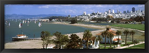 Framed Buildings in a park, Crissy Field, San Francisco, California Print