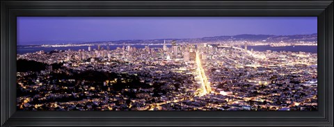Framed Aerial view of a city, San Francisco, California, USA Print