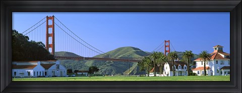 Framed Bridge viewed from a park, Golden Gate Bridge, Crissy Field, San Francisco, California, USA Print