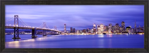 Framed Bay Bridge at Dusk, San Francisco, California Print