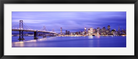 Framed Bay Bridge at Dusk, San Francisco, California Print