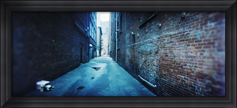 Framed Buildings along an alley, Pioneer Square, Seattle, Washington State, USA Print
