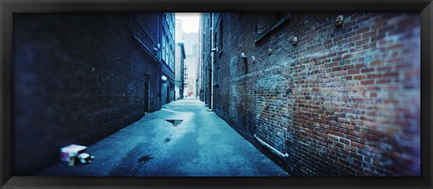 Framed Buildings along an alley, Pioneer Square, Seattle, Washington State, USA Print