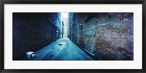 Framed Buildings along an alley, Pioneer Square, Seattle, Washington State, USA Print