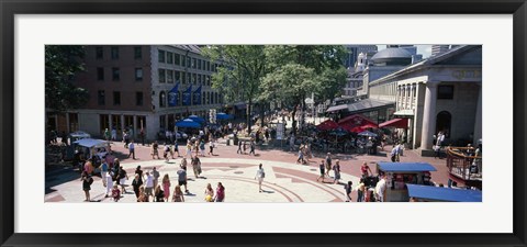 Framed Tourists in a market, Faneuil Hall Marketplace, Quincy Market, Boston, Suffolk County, Massachusetts, USA Print