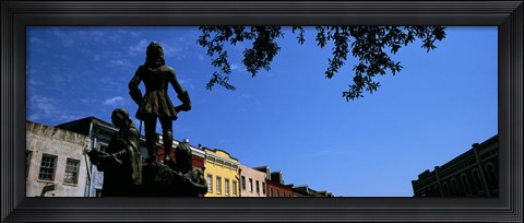 Framed Statues in front of buildings, French Market, French Quarter, New Orleans, Louisiana, USA Print