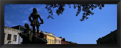 Framed Statues in front of buildings, French Market, French Quarter, New Orleans, Louisiana, USA Print