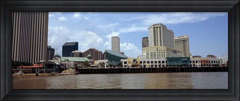 Framed Buildings viewed from the deck of a ferry, New Orleans, Louisiana, USA Print