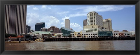 Framed Buildings viewed from the deck of a ferry, New Orleans, Louisiana, USA Print