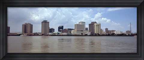 Framed Buildings viewed from the deck of Algiers ferry, New Orleans, Louisiana Print