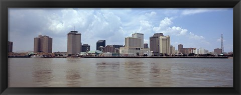 Framed Buildings viewed from the deck of Algiers ferry, New Orleans, Louisiana Print