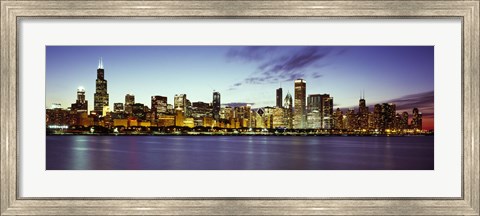 Framed Buildings at the waterfront, Lake Michigan, Chicago, Cook County, Illinois, USA Print
