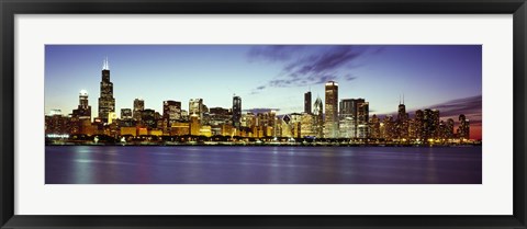 Framed Buildings at the waterfront, Lake Michigan, Chicago, Cook County, Illinois, USA Print