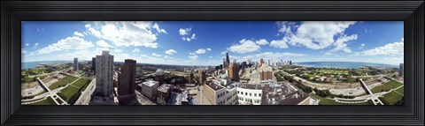 Framed 360 degree view of a city, Chicago, Cook County, Illinois, USA Print