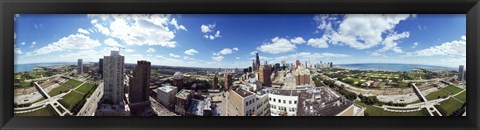 Framed 360 degree view of a city, Chicago, Cook County, Illinois, USA Print