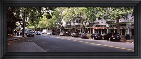 Framed Cars parked at the roadside, College Avenue, Claremont, Oakland, Alameda County, California, USA Print