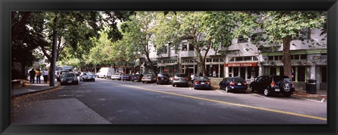 Framed Cars parked at the roadside, College Avenue, Claremont, Oakland, Alameda County, California, USA Print