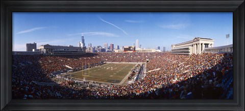 Framed Spectators watching a football match, Soldier Field, Lake Shore Drive, Chicago, Cook County, Illinois, USA Print