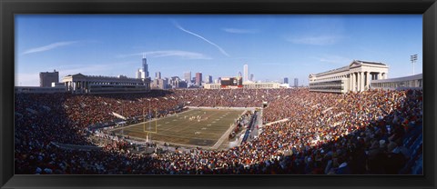 Framed Spectators watching a football match, Soldier Field, Lake Shore Drive, Chicago, Cook County, Illinois, USA Print