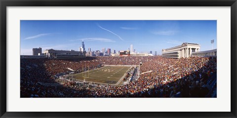 Framed Spectators watching a football match, Soldier Field, Lake Shore Drive, Chicago, Cook County, Illinois, USA Print