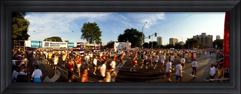 Framed People participating in a marathon, Chicago, Cook County, Illinois Print
