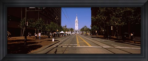 Framed Tourists at a market place, Ferry Building, San Francisco, California, USA Print