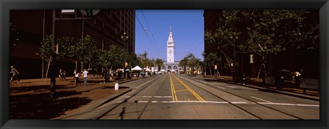 Framed Tourists at a market place, Ferry Building, San Francisco, California, USA Print