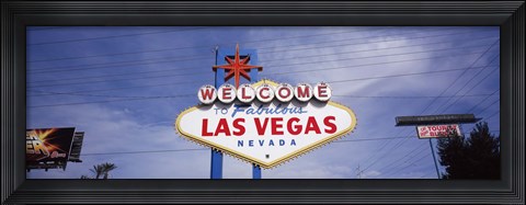 Framed Low angle view of Welcome sign, Las Vegas, Nevada, USA Print